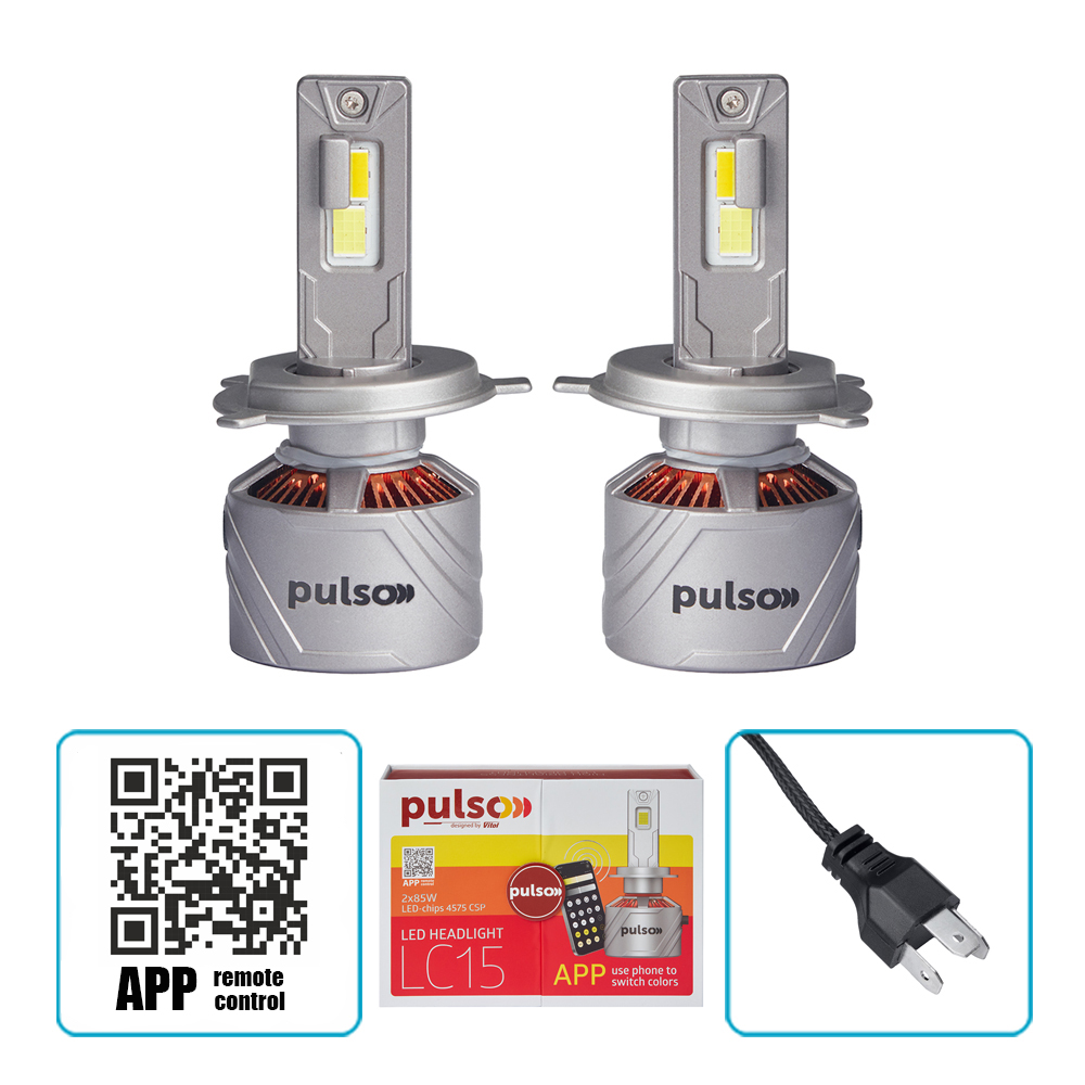 ����� PULSO LC15-H4/LED-chips 4575 CSP/12V/2*85W/17000Lm/3000-6000k/Bluetooth APP