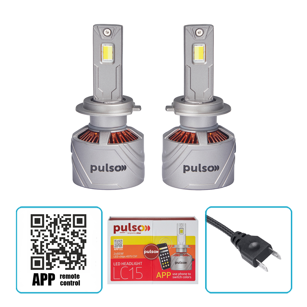 ����� PULSO LC15-H7/LED-chips 4575 CSP/12V/2*85W/17000Lm/3000-6000k/Bluetooth APP