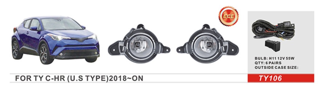 ���� ���. ������ Toyota C-HR 2018-19/TY106/U.S TYPE/H11-12V55W/e�.��������