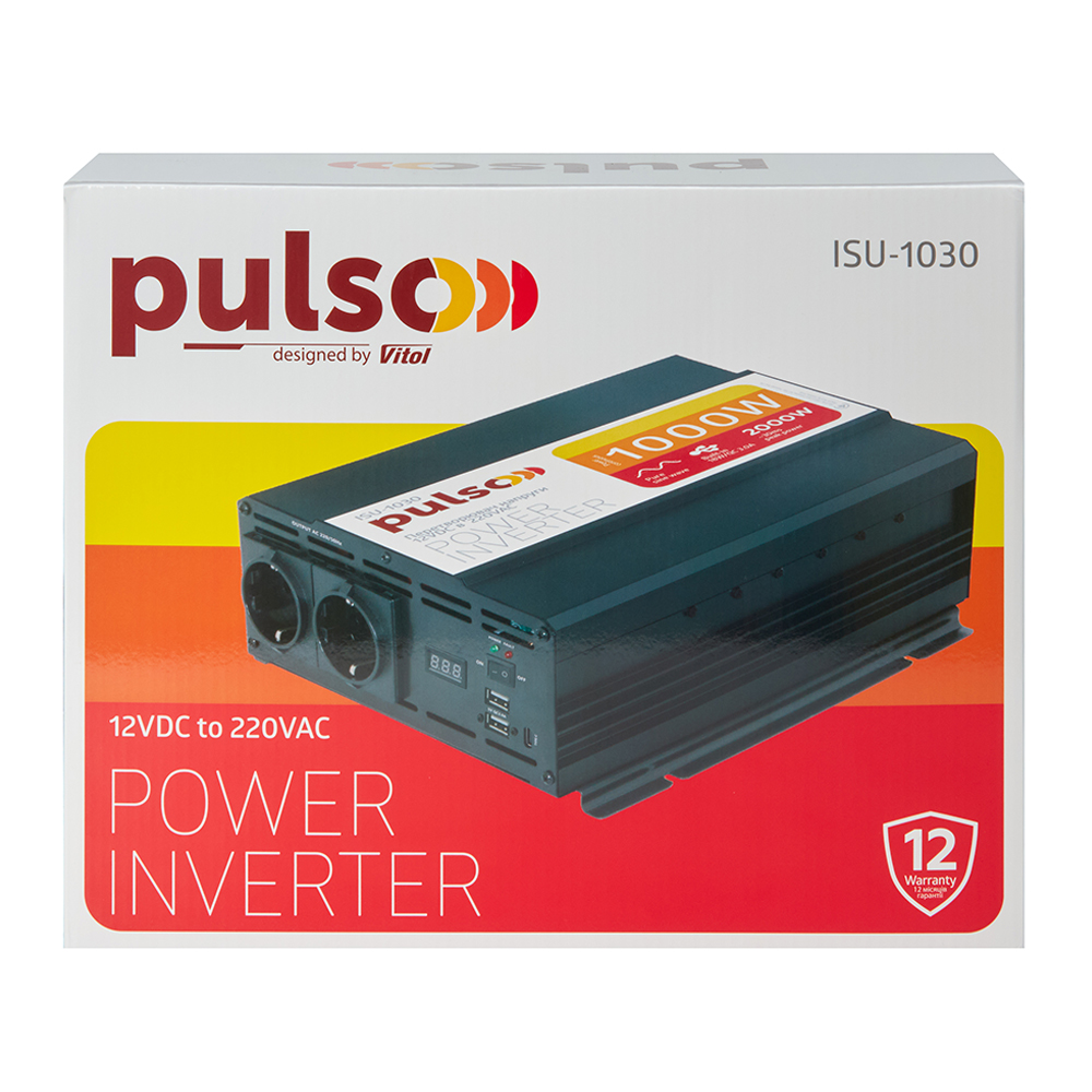 ������������ ������� PULSO/ISU-1030/12V-220V/1000W/USB-5VDC3.1A/���.�����/�����
