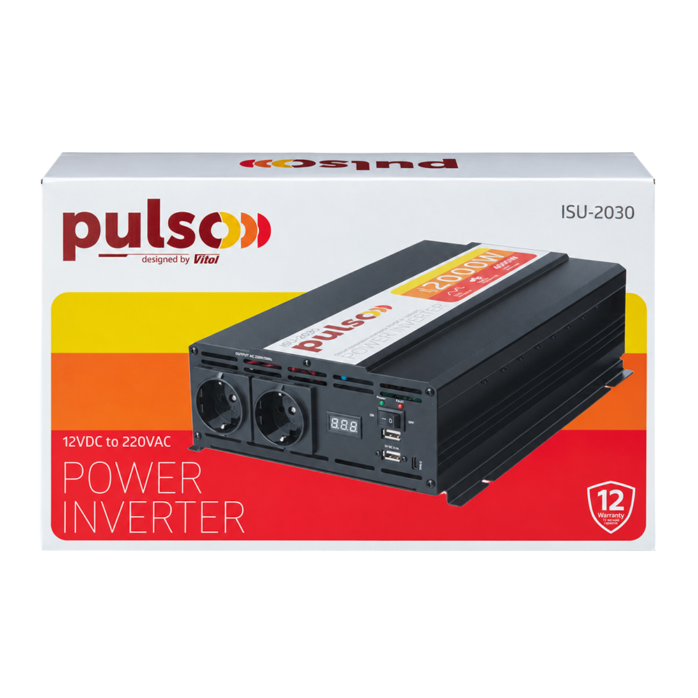 ������������ ������� PULSO/ISU-2030/12V-220V/2000W/USB-5VDC3.1A/���.�����/�����