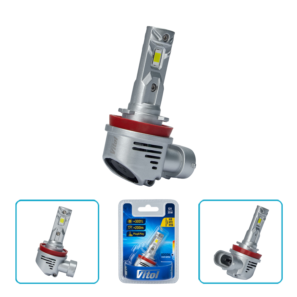 ����� VITOL LV1-H8/H11/H16 /LED-chips 3570 CSP/9-18v/35w/3000Lm/6000K