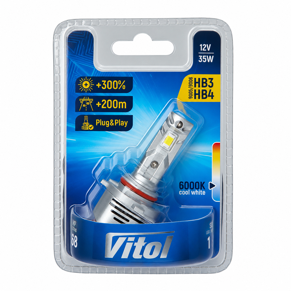 ����� VITOL LV1-HB3/HB4 /LED-chips 3570 CSP/9-18v/35w/3000Lm/6000K