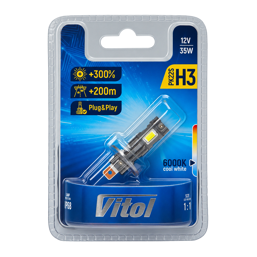 ����� VITOL LV1-H3/LED-chips 3570 CSP/9-18v/35w/3000Lm/6000K