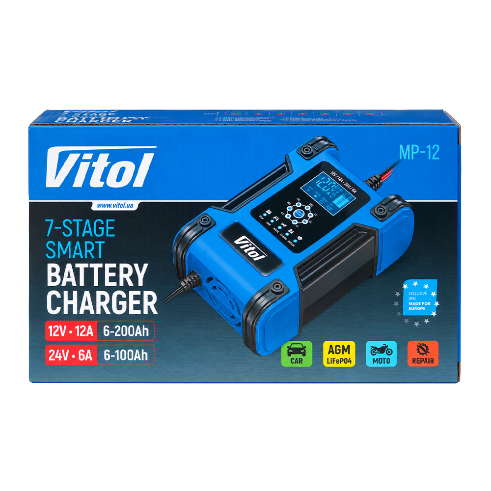 �������� ������� "ViTOL" MP-12 12V-12A/24V-6A/6-200AHR/LCD/I���������