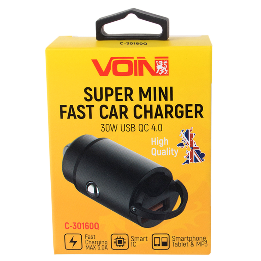 ������������ �������� ������� VOIN 30W, 1USB QC4.0 12/24V (4.5V*5A, 5V*4.5A, 9V*3A,12V*2.5A)