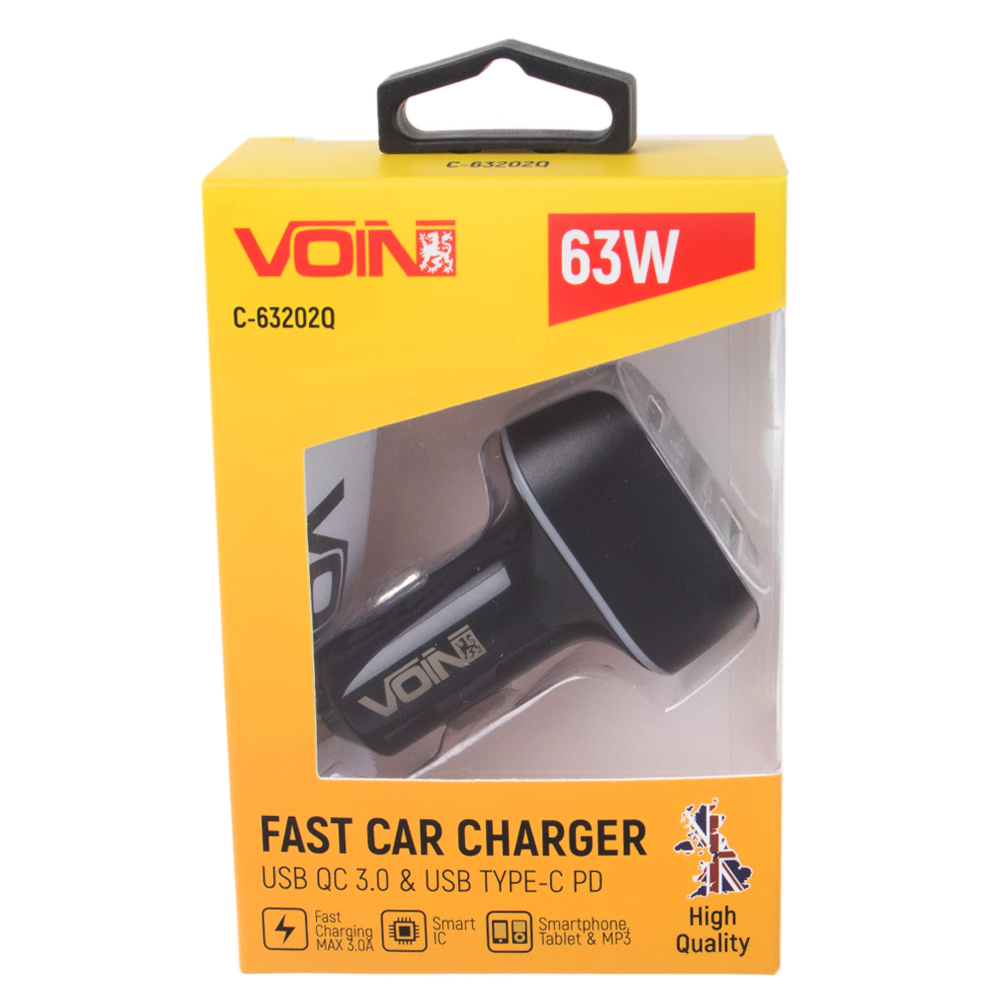 ������������ �������� ������� VOIN 63W, 1USB QC3.0 18W + 1PD 45W, 12/24V