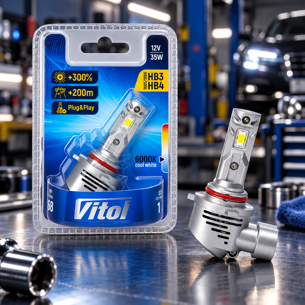 ����� VITOL LV1-HB3/HB4 /LED-chips 3570 CSP/9-18v/35w/3000Lm/6000K