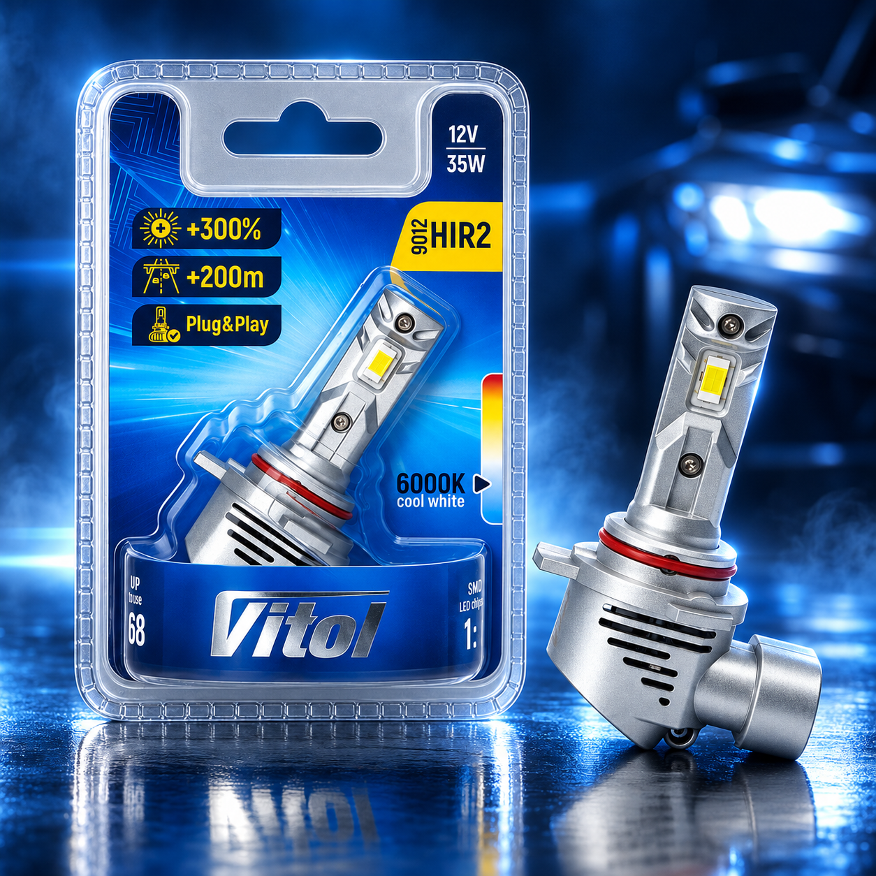 ����� VITOL LV1-HIR2/LED-chips 3570 CSP/9-18v/35w/3000Lm/6000K
