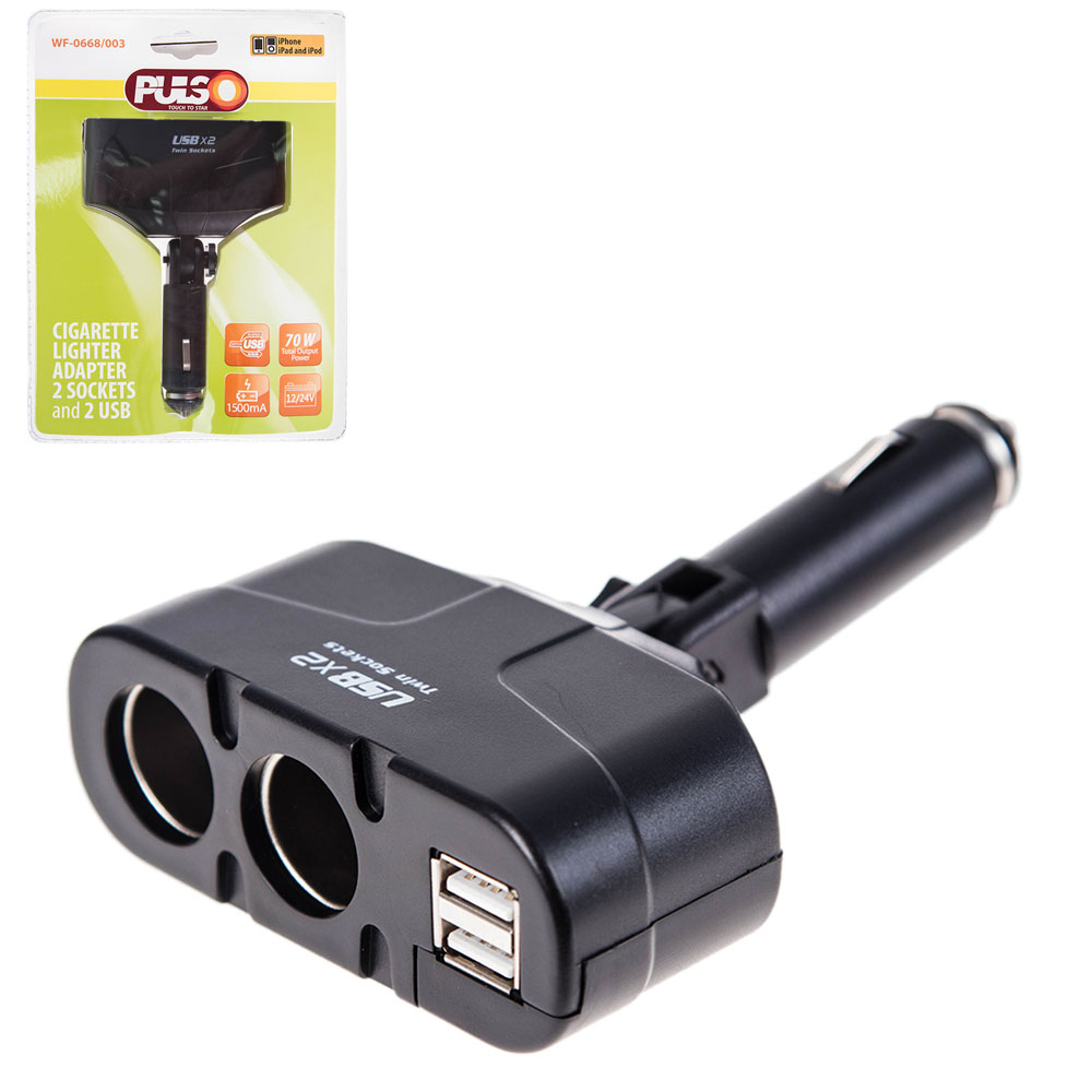 ���������� ����������� 2 ������+2USB 1500mA/������ (WF-0668/003)