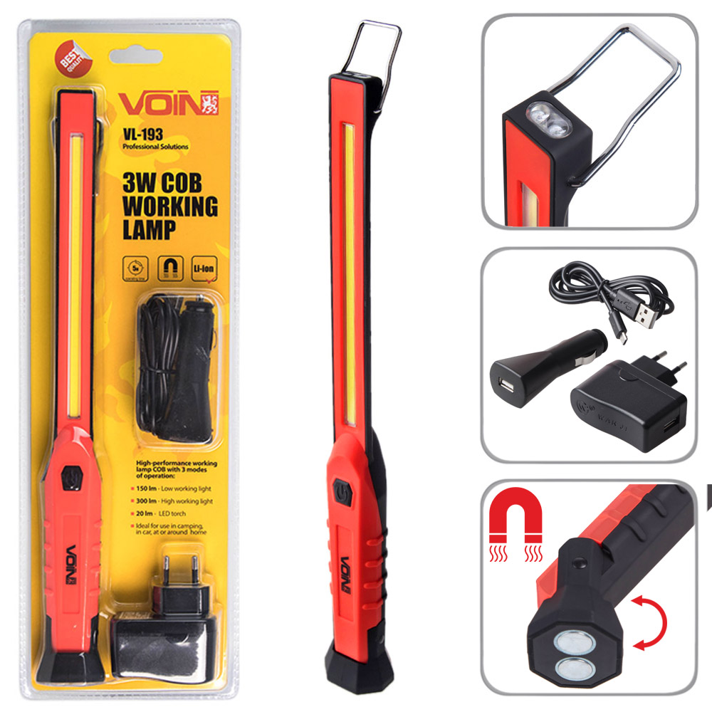 ��������� ����� "VOIN" VL-193 12V/220V/3W-COB+2 LED-��/���/������