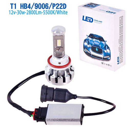 T1, LED, HB4 9006 P22D,  Taiwan, 12V, 30W, 2800lm, 5500K (T1)