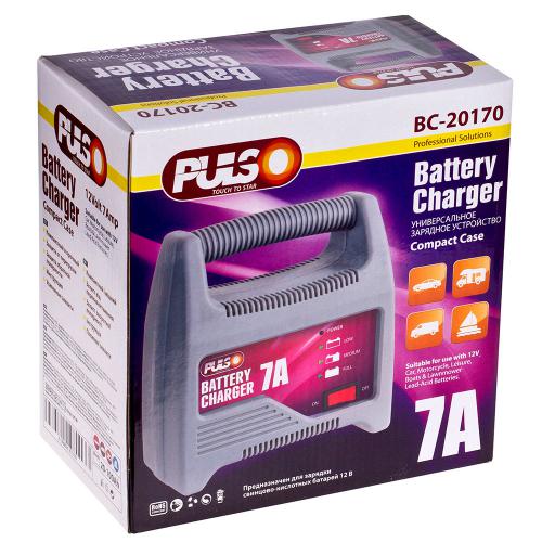 Зарядное устройство PULSO BC-20170 12V, 7A, 20-100AHR, LED индикатор Зарядное устройство PULSO BC-20170 12V, 7A, 20-100AHR, LED индикатор