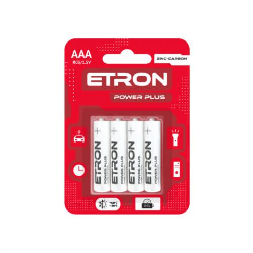 ETRON Power Plus R03-AAA Blister  Zinc-Carbon, 4 pcs (R03-AAA-C4)