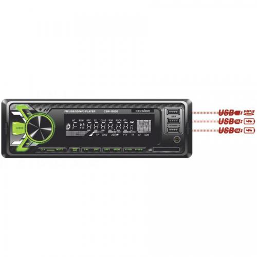Бездисковий MP3/SD/USB/FM програвач Celsior CSW-1903G 3-USB Автомагнiтола Celsior арт. CSW-1903G