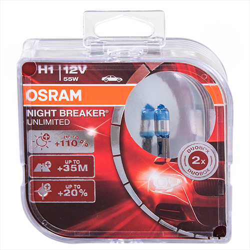  OSRAM Night Breaker Unlimited +110% H1 12V 55W P14.5s (64150NBU-HCB BOX)