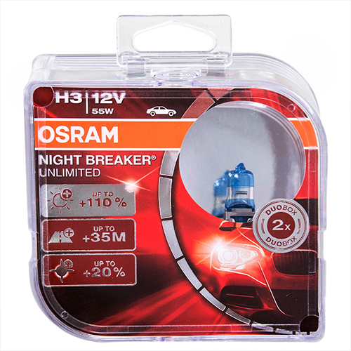  OSRAM Night Breaker Unlimited +110% H3 12V 55W PK22s (64151NBU-HCB BOX)