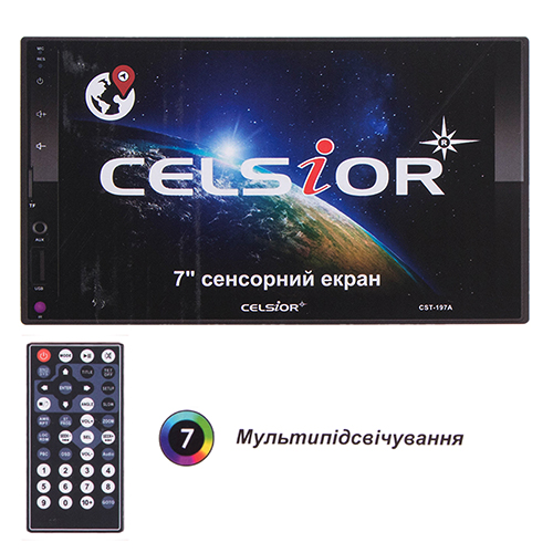 Двухдіновая мультимедійний центр з 7 "TFT сенсорним дисплеєм Celsior CSW-197A Android GPS Дводіновий мультимедійний центр з 7 "TFT сенсорним дисплеєм Celsior арт. CSW-197A Android GPS