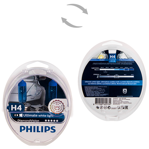  Philips Diamond Vision H4 12V 60/55W P43t 2  (12342DVS2)