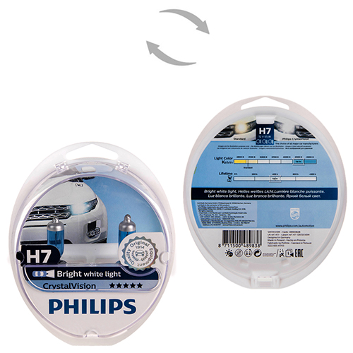  Philips Crystal Vision H7 12V 55W PX26d 2  (12972CVSM)