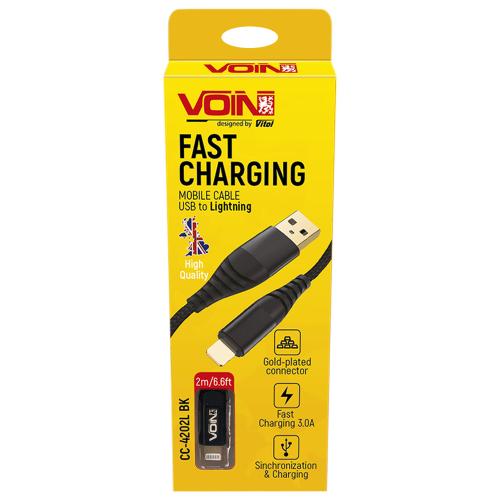  VOIN CC-4202L BK USB - Lightning 3, 2m, black ( / ) (CC-4202L BK)