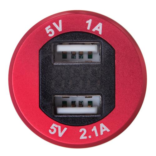    2 USB 12-24V    +  . (54397 USB-12-24V 3.1A RED)
