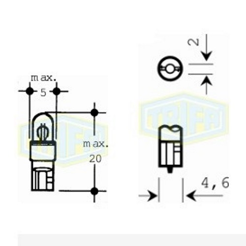      Trifa 24V 1W W 2x4,6d (02714)