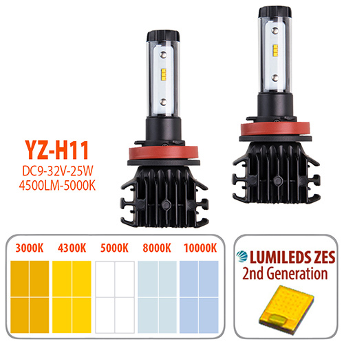  PULSO YZ/H11/LED-chips ZES/9-32v2*25w/4500Lm/3000-4300-5000-6500-10000K (YZ-H11)