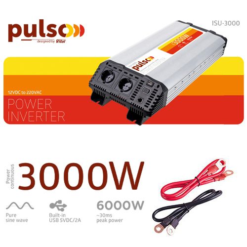   PULSO/ISU-3000/12V-220V/3000W/USB-5VDC2.0A/./ (ISU-3000)