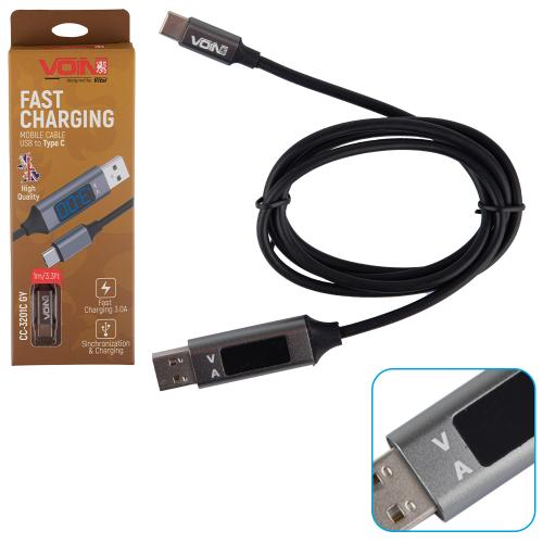  VOIN CC-3201C GY, USB-Type C 3, 1m, grey   (CC-3201C GY)