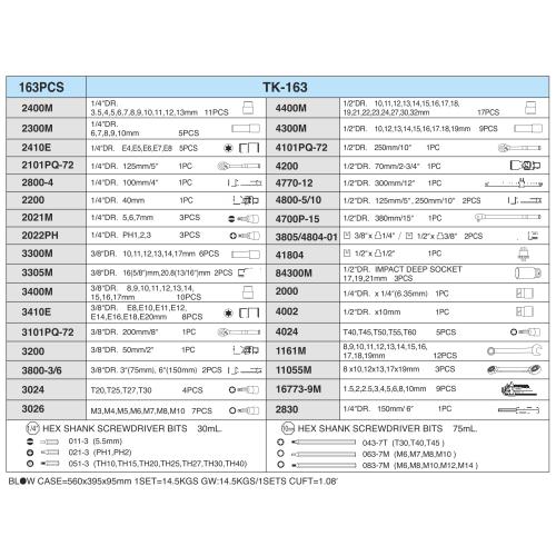   163  1/4", 3/8",1/2" HANS (12 .)