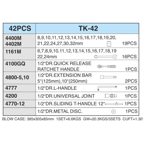    1/2" 8-32    42 . (TK-42) HANS