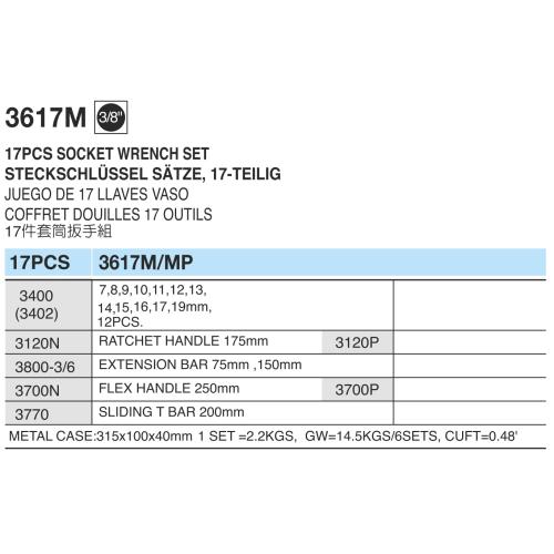    3/8" , 17  (3617M) HANS (3617M)