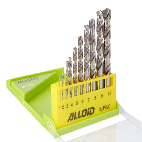 Alloid. Набор сверл по металлу 1-10мм 10ед. Р6М5 - Vitol Alloid. Набор сверл по металлу 1-10мм 10ед. Р6М5