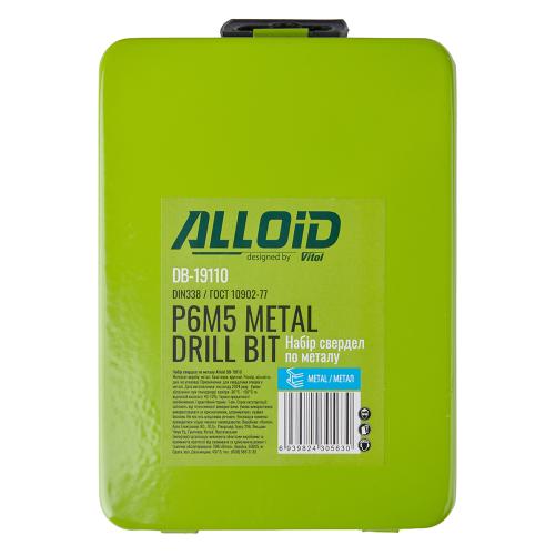 Alloid. Набор сверл по металлу 1-10мм 19ед. Р6М5 - Vitol Alloid. Набор сверл по металлу 1-10мм 19ед. Р6М5