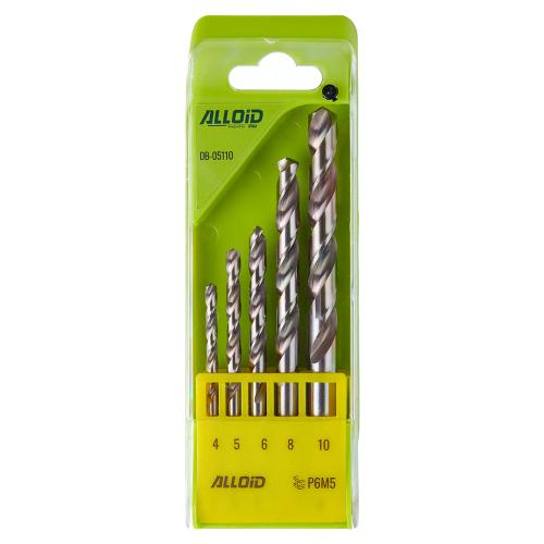 Alloid. Набор сверл по металлу 4-10мм 5ед. Р6М5 - Vitol Alloid. Набор сверл по металлу 4-10мм 5ед. Р6М5