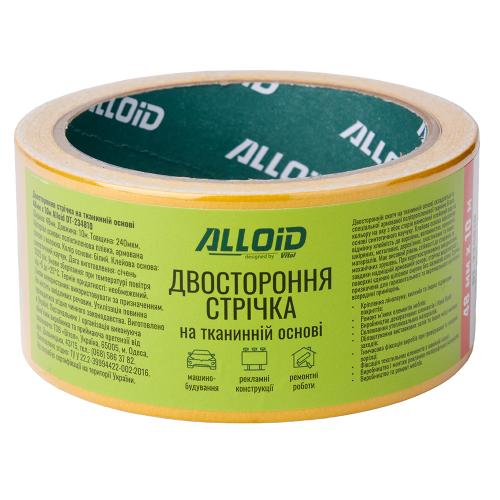 Alloid. Скотч двосторонній на тканинній основі 48мм х 10м - Vitol Alloid. Скотч двосторонній на тканинній основі 48мм х 10м