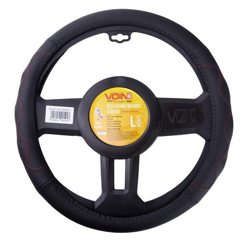 Чехол руля VLOD-L283 BK/RD L черн-красн/БО/перф/кожа - Vitol Чехол руля VLOD-L283 BK/RD L черн-красн/БО/перф/кожа