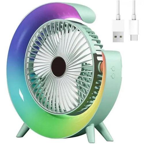 Вентилятор настільний акумуляторний з RGB підсвічуванням USB - Vitol Вентилятор настільний акумуляторний з RGB підсвічуванням USB
