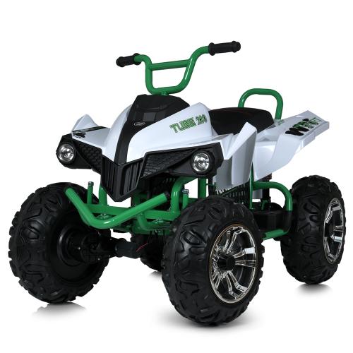 Квадроцикл M 5102EL-1(24V) (1шт) 24V7AH*1, 4*90W, BLUETOOTH, USB, EVA, світло, музика, шкіра, біл.зел - Vitol Квадроцикл M 5102EL-1(24V) (1шт) 24V7AH*1, 4*90W, BLUETOOTH, USB, EVA, світло, музика, шкіра, біл.зел