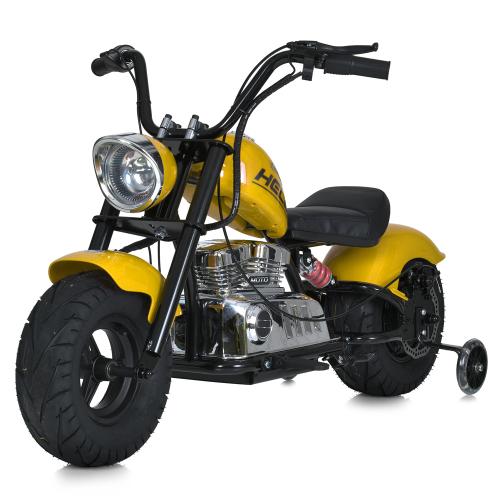 Мотоцикл M 6016AL-6(36V) (1шт) 2*18V9AH, 1*350W, USB, BLUETOOTH, TF, шкіра, жовтий - Vitol Мотоцикл M 6016AL-6(36V) (1шт) 2*18V9AH, 1*350W, USB, BLUETOOTH, TF, шкіра, жовтий