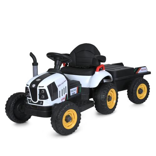 Трактор M 6028EBLR-1 (1шт) з причепом, р/к 2,4G, 2мотор25W, 1акум12V7AH, USB, MP3, BLUETOOTH, TF, EVA, шкіра, музика, світло, білий - Vitol Трактор M 6028EBLR-1 (1шт) з причепом, р/к 2,4G, 2мотор25W, 1акум12V7AH, USB, MP3, BLUETOOTH, TF, EVA, шкіра, музика, світло, білий