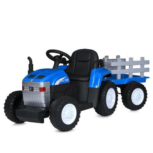 Трактор M 6038EBLR-4 (1шт) 2,4Gр/к, з причепом, 1*12V7AH, 2*45W, EVA, TF, шкіра, музика, світло, синій - Vitol Трактор M 6038EBLR-4 (1шт) 2,4Gр/к, з причепом, 1*12V7AH, 2*45W, EVA, TF, шкіра, музика, світло, синій