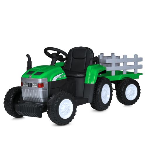 Трактор M 6038EBLR-5 (1шт) 2,4Gр/к, з причепом, 1*12V7AH, 2*45W, EVA, TF, шкіра, музика, світло, зелений - Vitol Трактор M 6038EBLR-5 (1шт) 2,4Gр/к, з причепом, 1*12V7AH, 2*45W, EVA, TF, шкіра, музика, світло, зелений