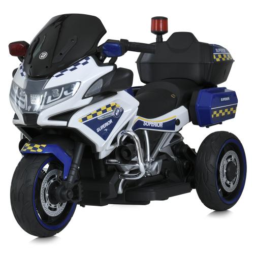 Мотоцикл M 6012EL-1 (1шт) 1*12V12AH, 2*35W, MP3, USB, TF, EVA, музика, світло, білий - Vitol Мотоцикл M 6012EL-1 (1шт) 1*12V12AH, 2*35W, MP3, USB, TF, EVA, музика, світло, білий