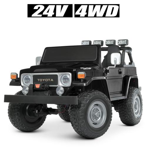 Джип M 4968EBLR-2(24V) (1шт) 2,4G, 4*80W, 1*24V7AH, EVA, USB, муз,шкіра, світло,чорний - Vitol Джип M 4968EBLR-2(24V) (1шт) 2,4G, 4*80W, 1*24V7AH, EVA, USB, муз,шкіра, світло,чорний