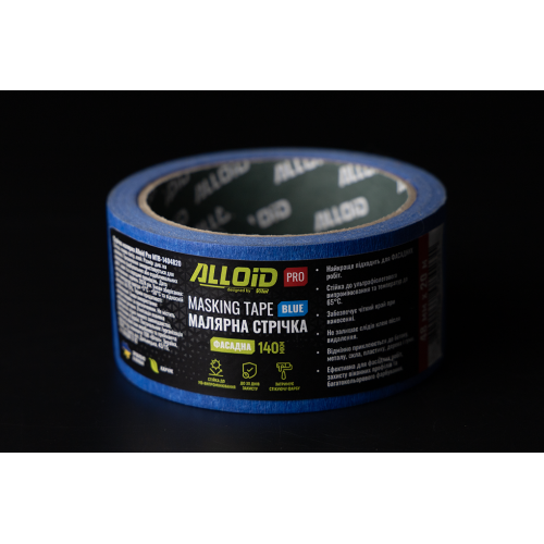 Alloid Pro. Стрічка малярська фасадна синя 48мм х 20м, 140мкм - Vitol Alloid Pro. Стрічка малярська фасадна синя 48мм х 20м, 140мкм