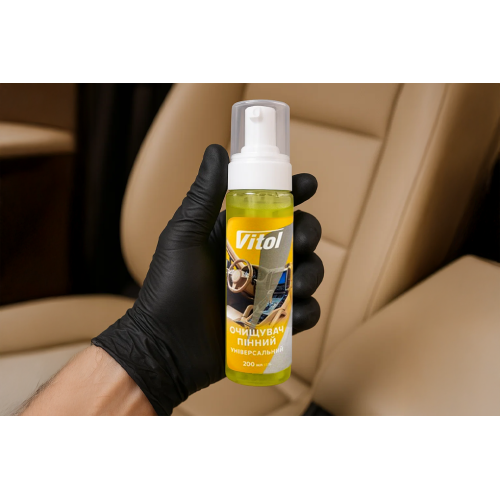 Універсальний пінний очищувач (текстиль, шкіра, пластик) VITOL 200 мл - Vitol Універсальний пінний очищувач (текстиль, шкіра, пластик) VITOL 200 мл