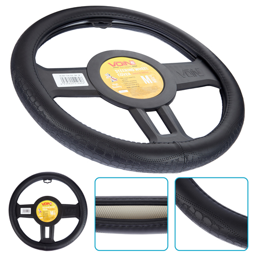 Чехол руля VLOD-24LC5 BK M черн/БО/один шов/кожа - Vitol Чехол руля VLOD-24LC5 BK M черн/БО/один шов/кожа