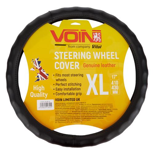 Чохол на кермо VLOD-L06 BK XL чорний/БО/шкіра один шов - Vitol Чохол на кермо VLOD-L06 BK XL чорний/БО/шкіра один шов